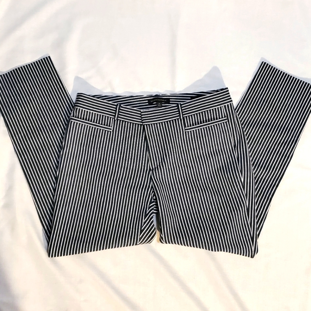 Banana Republic Black and White Striped Trousers
